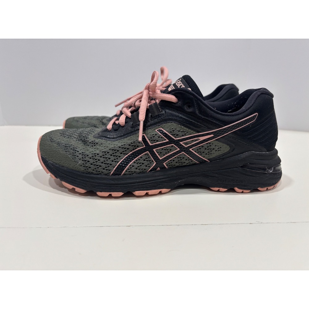 ASICS GT-2000 6 Women Running Shoes Size 8 Black Green Pink T8A7N FlyteFoam